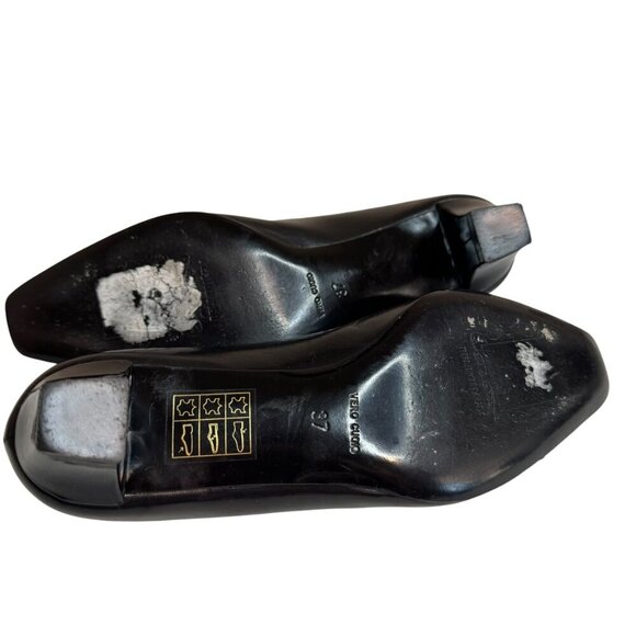 Bruno Magli Black Leather pumps Size 6 Made in Italy Classic Dress Shoes - Picture 4 of 8